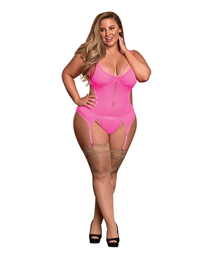 Sheer Mesh Merry Widow & Crotchless G-string Qn