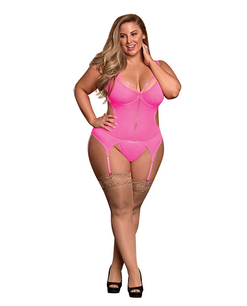 Sheer Mesh Merry Widow & Crotchless G-string Qn