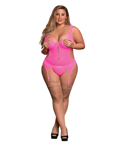 Sheer Mesh Merry Widow & Crotchless G-string Qn
