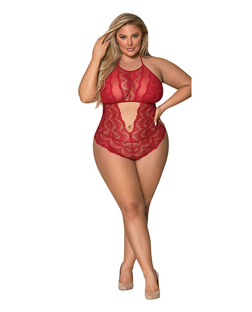 Sugar & Spice Teddy W-snap Crotch Red Qn