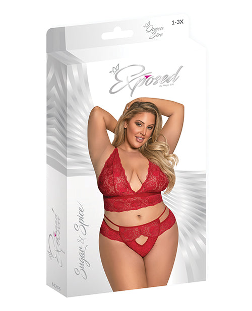 Sugar & Spice Bra & Panty Red Qn