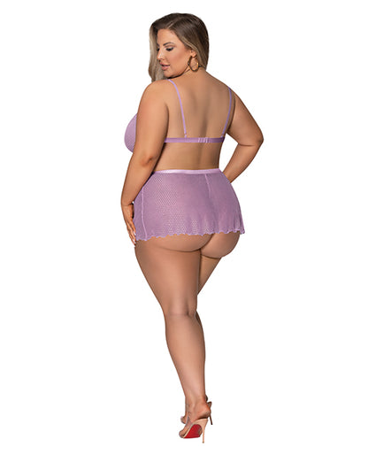 Girl Next Door Strappy Bralette W/flirty Thong Skirt