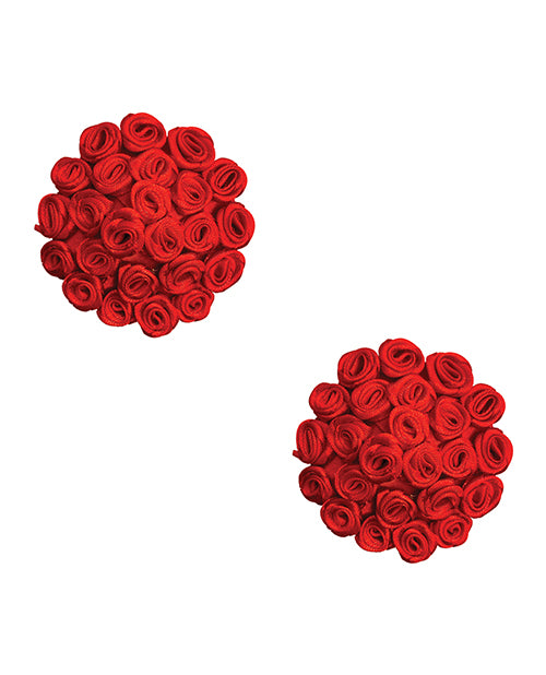 Burlesque First Impression Roses Reusable Silicone Nipztix - Red O-s