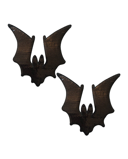 Neva Nude Large Bat Sequin Pasties - Black O/s