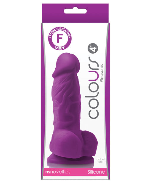 "Colours Pleasures 4"" Dong W/balls & Suction Cup"