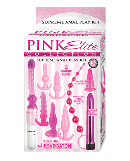 Pink Elite Collection Supreme Anal Play Kit - Pink