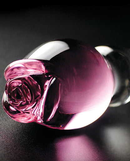 Icicles No. 12 Hand Blown Glass Massager - Clear W-rose Tip