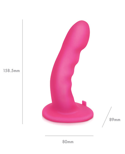 Pegasus 6" Rechargeable Ripple Peg W-adjustable Harness & Remote - Pink