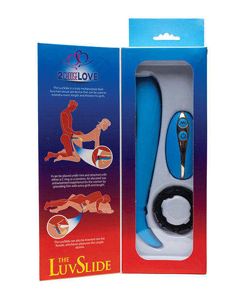 2chooselove The Luvslide Couples Vibrator W-remote - Blue