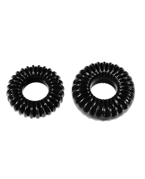 Xplay Gear Mixed Pack Ribbed Ring And Ribbed Ring Slim - Black - Pack Of 2