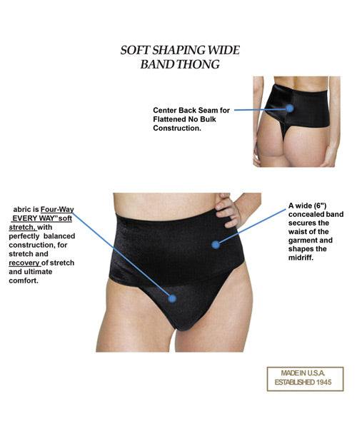 Rago Shapewear Soft Wide Band Thong Shaper