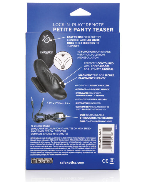 Lock-n-play Remote Petite Panty Teaser - Black