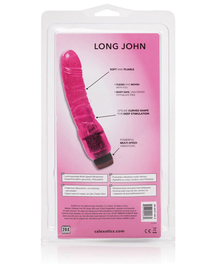 "Hot Pinks Curved Jelly Vibrating 6.5"" Dildo"