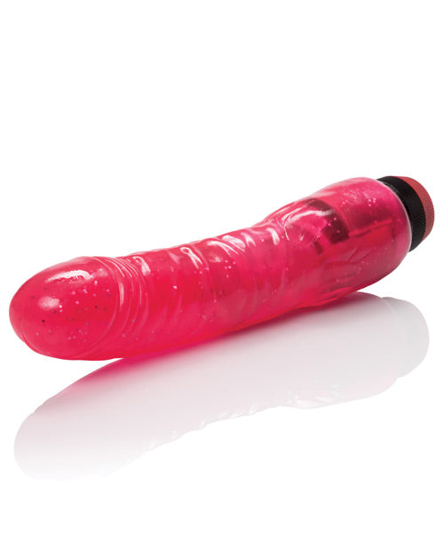 "Hot Pinks Curved Jelly Vibrating 6.5"" Dildo"