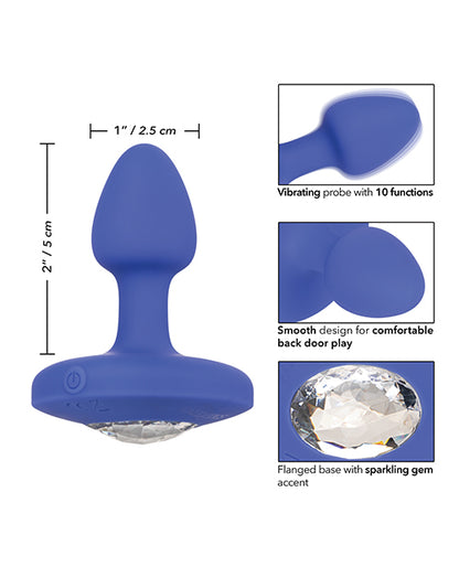 Cheeky Gems Small Rechargeable Vibrating Probe - Blue