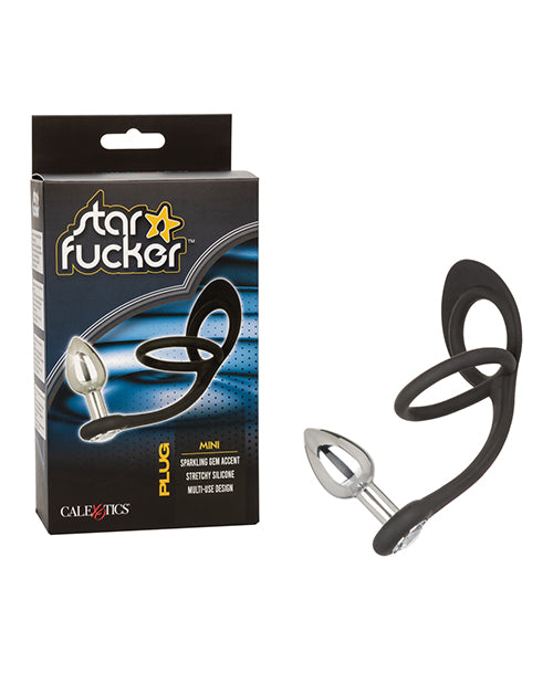 Star Fucker Mini Gem Plug W-silicone Enhancer - Black
