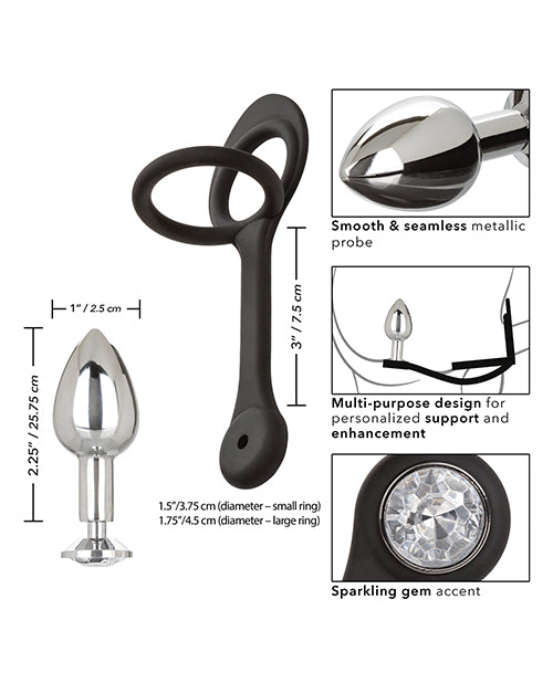 Star Fucker Mini Gem Plug W-silicone Enhancer - Black