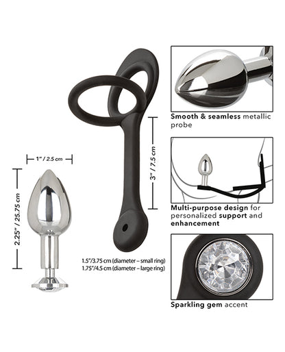Star Fucker Mini Gem Plug W-silicone Enhancer - Black