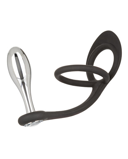 Star Fucker Teardrop Gem Plug W-silicone Enhancer - Black