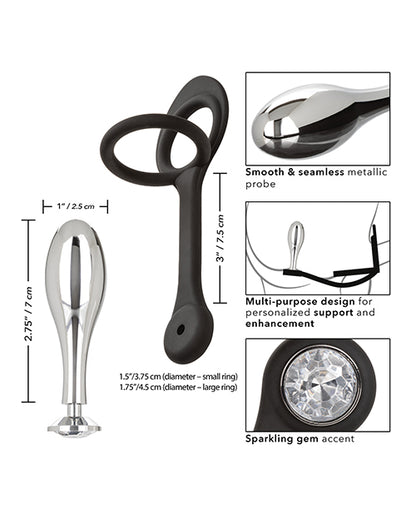 Star Fucker Teardrop Gem Plug W-silicone Enhancer - Black