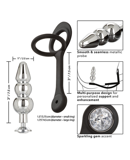 Star Fucker Beaded Gem Plug W-silicone Enhancer - Black