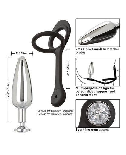 Star Fucker Slim Gem Plug W-silicone Enhancer - Black