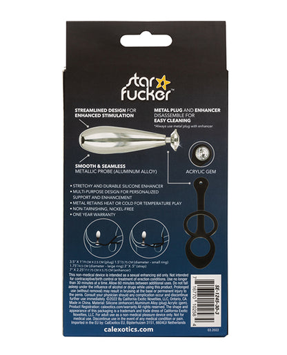 Star Fucker Glider Gem Plug W-silicone Enhancer - Black