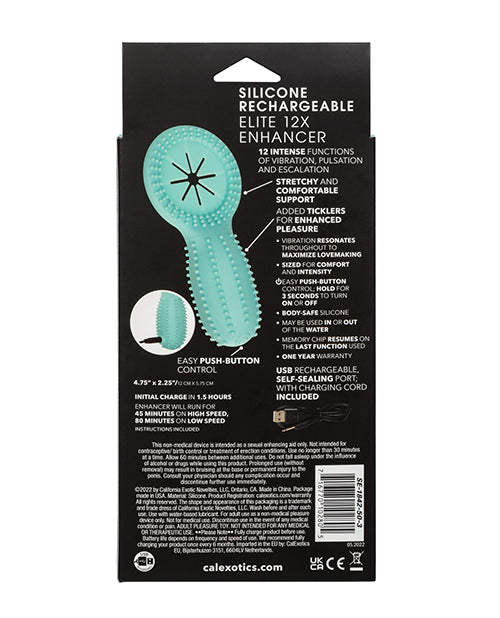 Silicone Rechargeable Elite 12x Enhancer - Blue