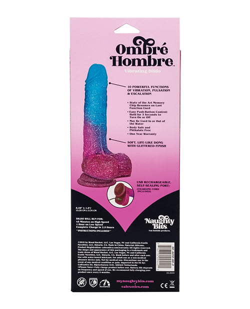 Naughty Bits Ombre Hombre Vibrating Dildo - Multi Color
