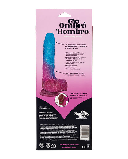 Naughty Bits Ombre Hombre Vibrating Dildo - Multi Color