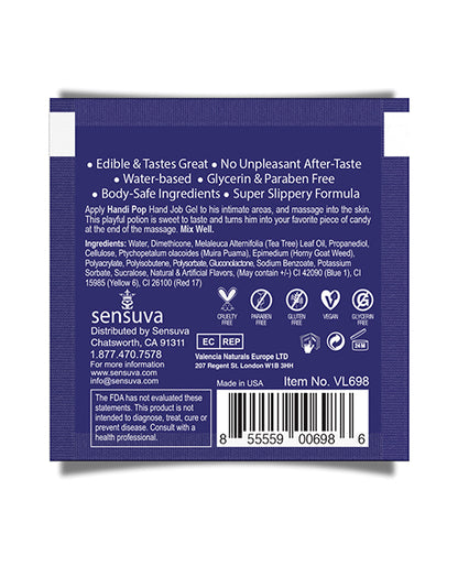 Handipop Hand Job Massage Gel Single Use Packet - 6 Ml Blueberry Muffin