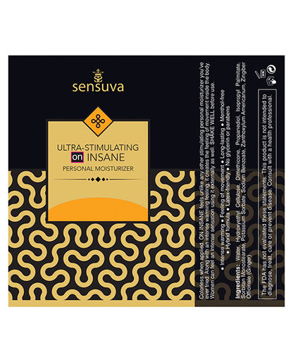 Sensuva Ultra Stimulating On Insane Personal Moisturizer - 8.12 Oz Butter Rum