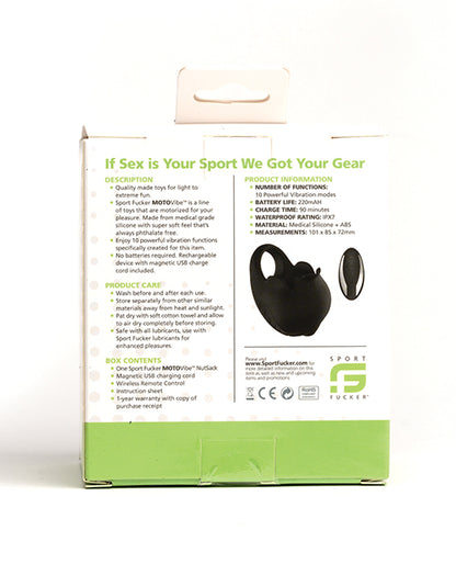 Sport Fucker Motovibe Nutsack Vibe W-remote - Black