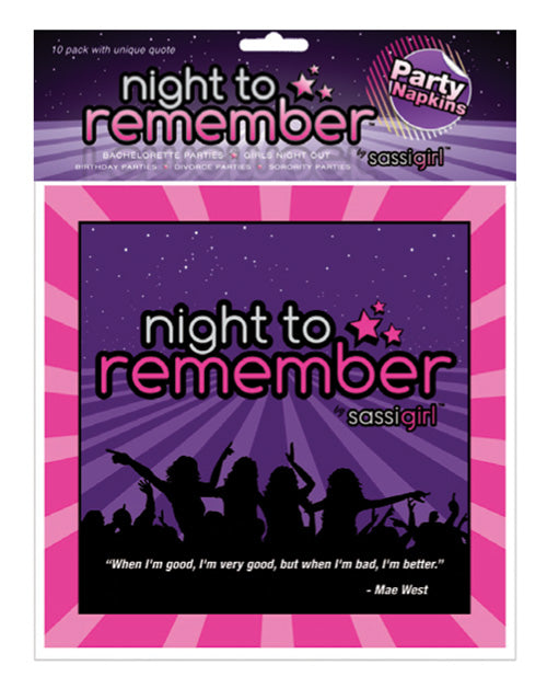 Night To Remember Standard 6.5" Napkins - Purlpe Pack Of 10 By Sassigirl