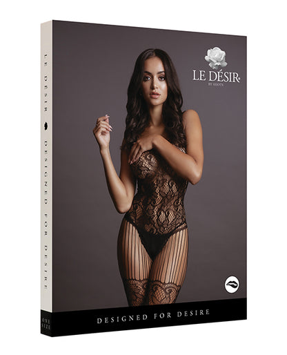 Shots Le Desir Lace & Fishnet Bodystocking Black O-s