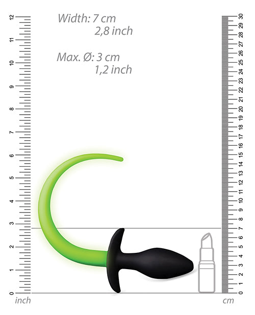 Shots Ouch Puppy Tail Plug - Glow In The Dark
