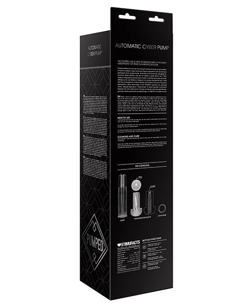Shots Pumped Automatic Cyber Pump Masturbation Sleeve W-free Silicone Cock Ring - Clear