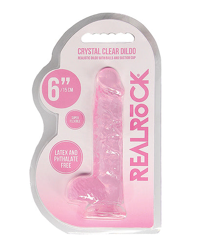 Shots Realrock Realistic Crystal Clear Dildo W/balls - Clear