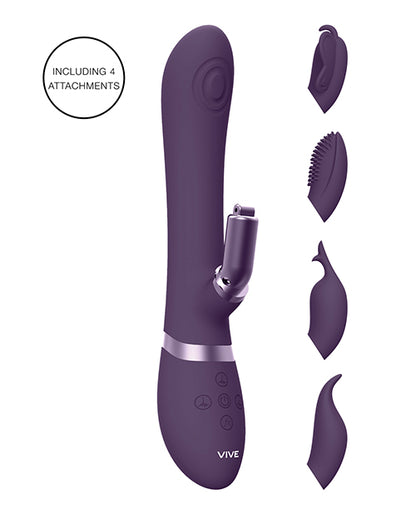Shots Vive Etsu  Pulse G-spot Rabbit W-interchangeable Clitoral Attachments - Purple