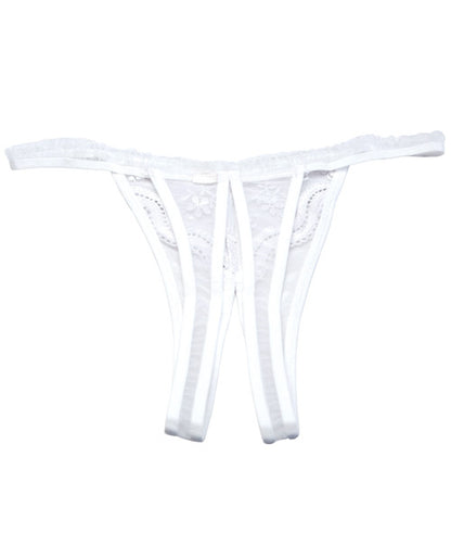Scalloped Embroidery Crotchless Panty