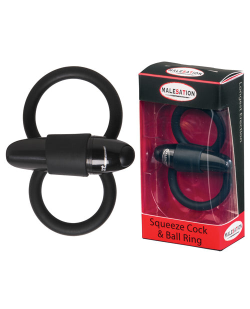 Malesation Squeeze Cock & Ball Ring - Black