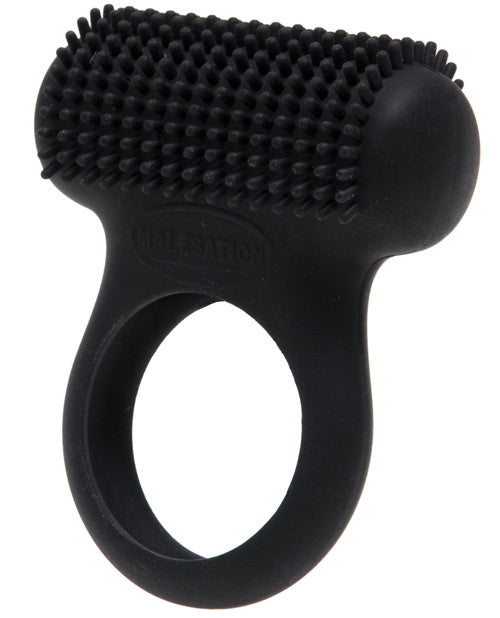 Malesation Tickle Me Nubbed Cock Ring - Black