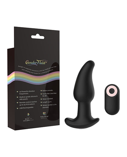 Gender Fluid Twirler Anal Vibe W-remote - Black