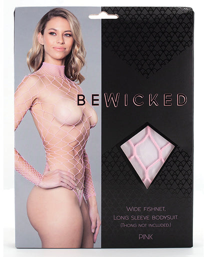 Wide Fishnet Long Sleeve Bodysuit