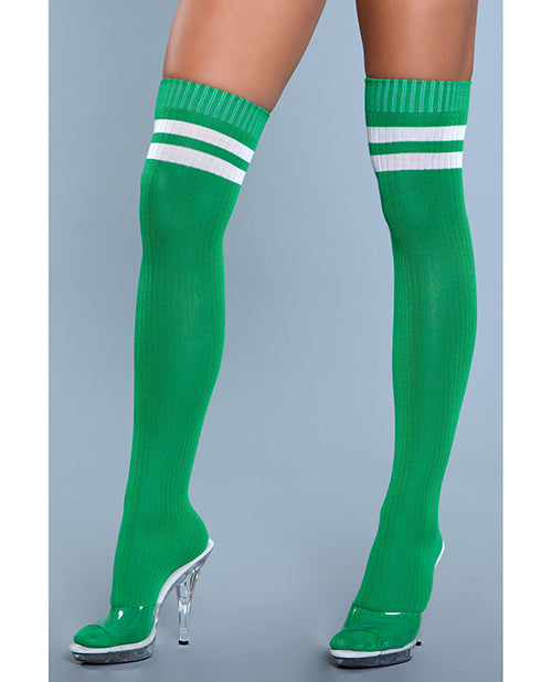 Ribbed Athletic Thigh Highs