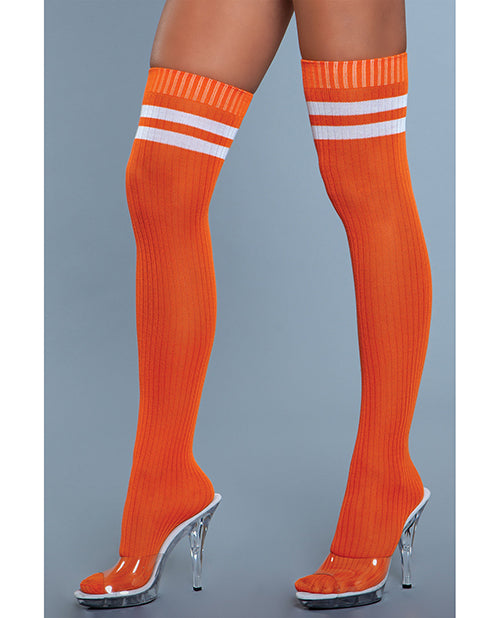 Ribbed Athletic Thigh Highs