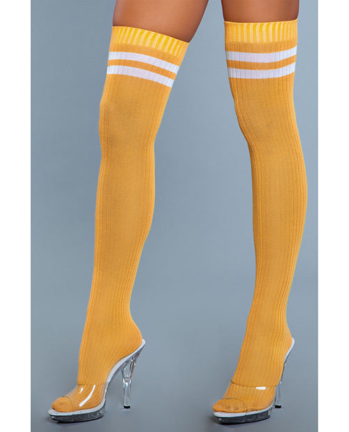 Ribbed Athletic Thigh Highs