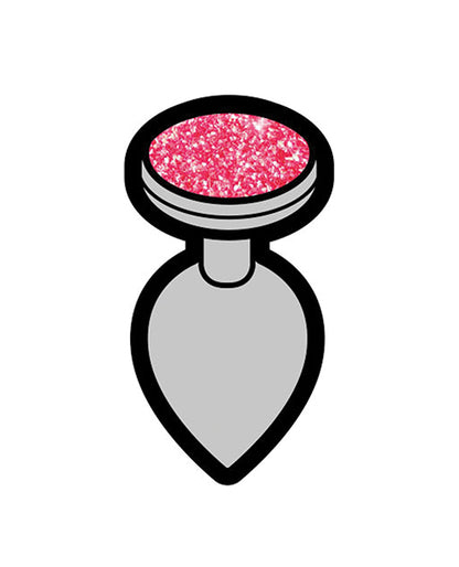 Wood Rocket Sex Toy Gem Butt Plug Pin - Silver-pink