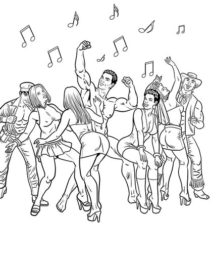 Wood Rocket Bachelorette Party Adult Coloring Book