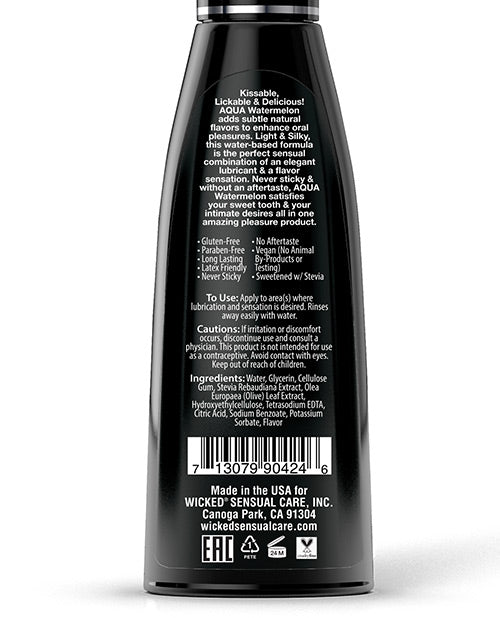 Wicked Sensual Care Aqua Water Based Ludricant - 4 Oz Watermelon